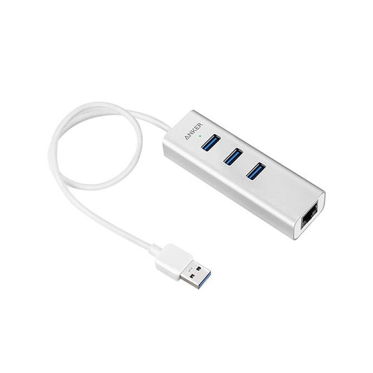 Anker Aluminum 3-Port USB 3.0 and Gigabit Ethernet Hub with 1.3ft/40cm